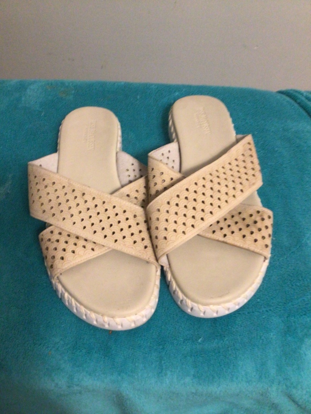 ILSE JACOBSEN “HORNED AEK” leather slide perforated leather SZ 41